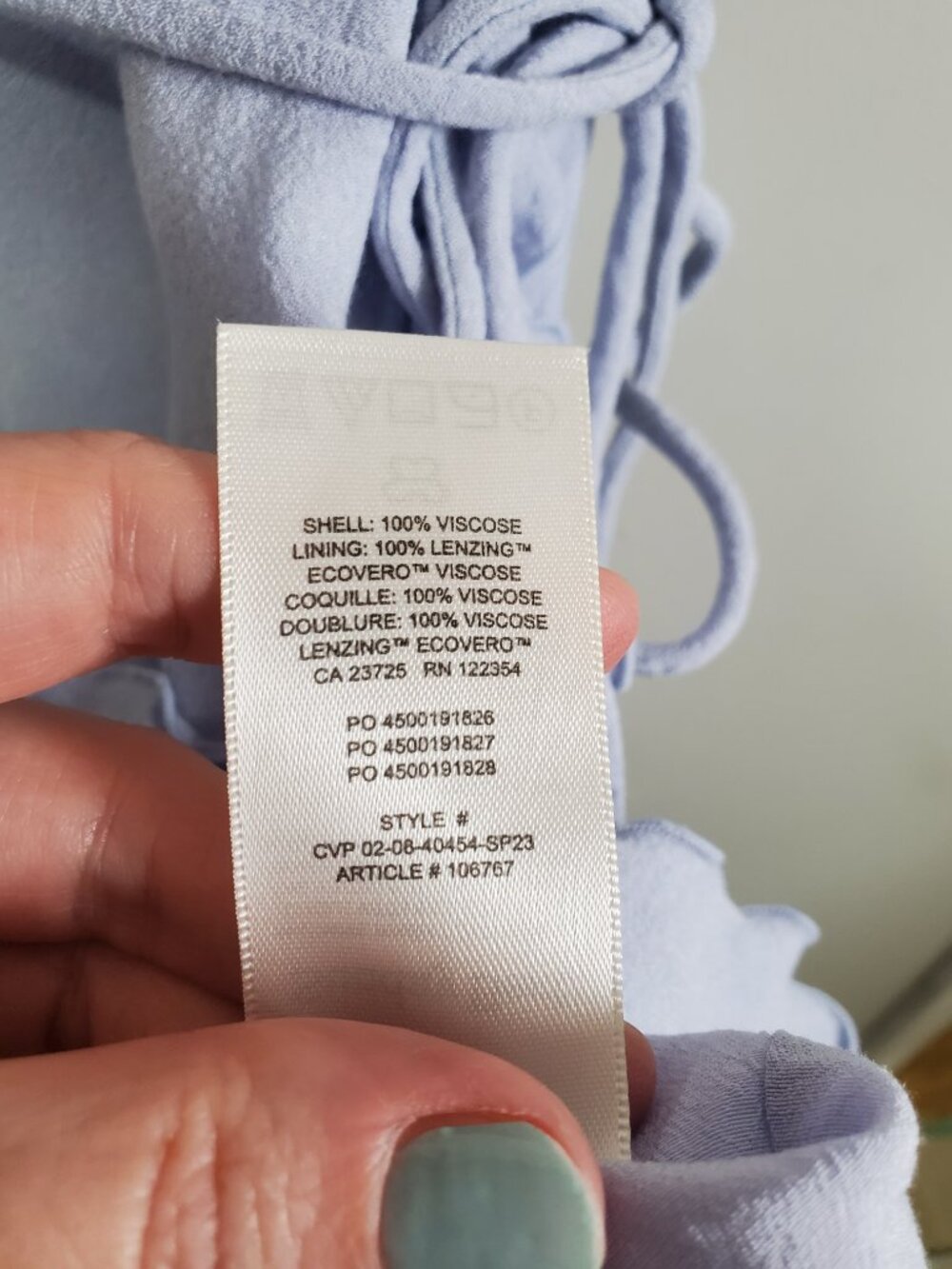 SUNDAY BEST Countess Dress Ruffle Faux Wrap Aritzia Light Blue Women's Small - Picture 13 of 15